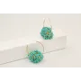 Pendientes aro labrado con ramas de abalorio turqu