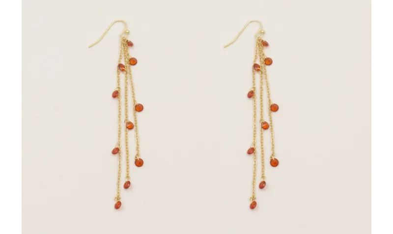 Pendientes gancho sencillo con fleco de cadena dis