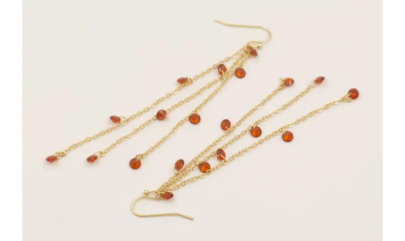 Pendientes gancho sencillo con fleco de cadena dis