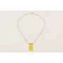 Collar cadena miyuki amarillo con rectangulo calad