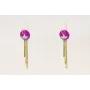 Pendientes aro mediano con disco cuarzo morado, ba