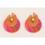 Pendientes flor pétalos coral colgante disco pimie