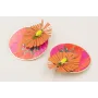 Pendientes flor pétalos coral colgante disco pimie