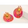 Pendientes flor pétalos coral colgante disco pimie