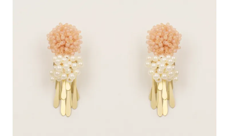 Pendientes perno disco abalorio engarzado color ar