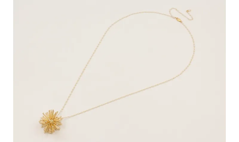 Collar cadena micro perla con bola estrella de aba