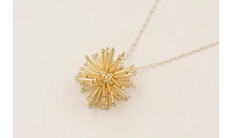 Collar cadena micro perla con bola estrella de aba