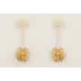 Pendientes cadena micro perla con bola estrella de