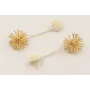 Pendientes cadena micro perla con bola estrella de