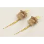 Pendientes perno hoja ovalada con flores moldeable