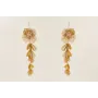 Pendientes flores moldeables color mostaza con bur
