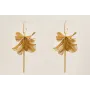 Pendientes flores moldeables mostaza con perno sem