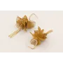 Pendientes flores moldeables mostaza con perno sem