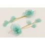 Pendientes lámina satinada con flores moldeables t