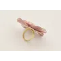 Anillo flor 6 pétalos rosa palo con burruño de ram
