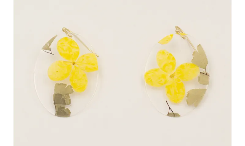 Pendinetes lentejuela ovalo dlores naturales amari