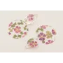 Pendientes lentejuelas discos con flores naturales