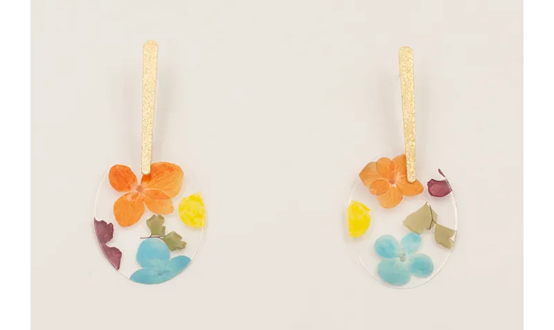 Pendientes lámina satinada y lentejuela ovalada co