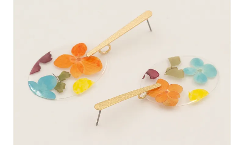 Pendientes lámina satinada y lentejuela ovalada co