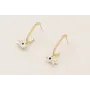 Pendientes colgante cohete esmaltado blanco y negr
