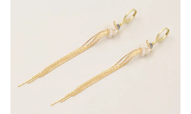 Pendientes cierre aro dorado mate con planeta bril