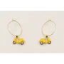 Pendientes aro dorado con colgante vespa esmaltada
