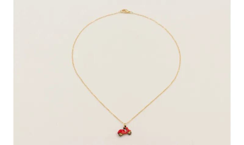 Solitario cadena eslabón pequeño dorado con colgan