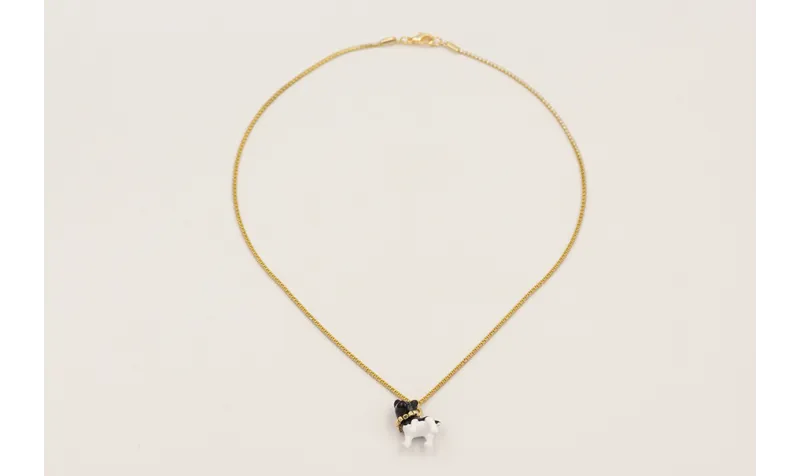 Solitario cadena strass cristal con colgante perro