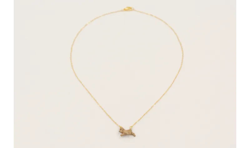 Solitario cadena eslabón pequeño dorado con colgan