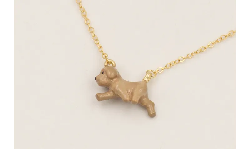 Solitario cadena eslabón pequeño dorado con colgan