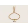 Pulsera cordón hilo dorado color beige con colgant