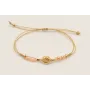 Pulsera ORO18K hilo macramé dorado nudo serpiente 