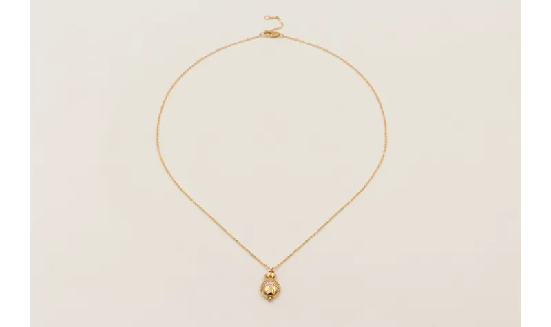 Collar ORO18K cadena eslabón pequeño con colgante 