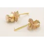 Pendientes perno daga dorada mate con flores alamb