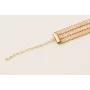 Pulsera cadena de strass rectangular rosa con cent