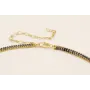 Collar cadena strass rectangular negra con colgant