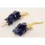 Pendientes cocodrilo con flores de lenejuelas azul