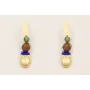 Pendientes escarabajo dorado mate, bolas verdes, f