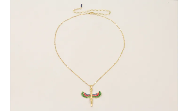 Solitario cadena chapitas doradas mate con colgant