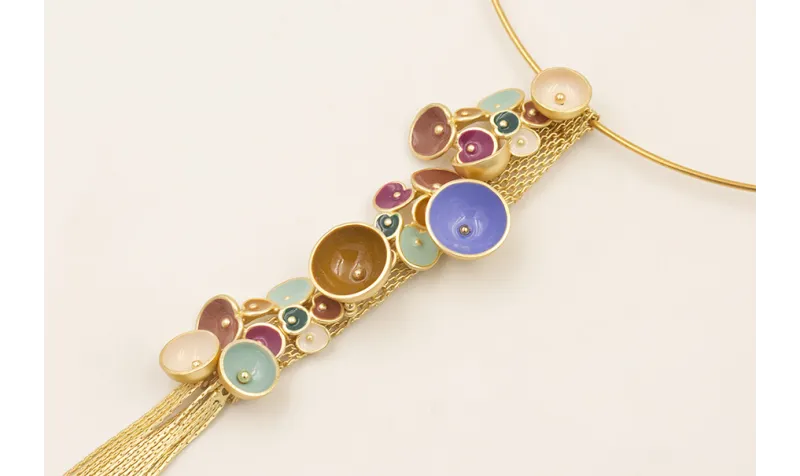 Collar rígido acero inoxidable con colgante semi b