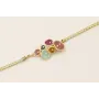 Pulsera cadena strass agua opal con pieza flores e