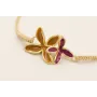 Pulsera flores esmlatadas mostaza y cardenal con h