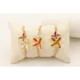 Pulsera flores esmlatadas mostaza y cardenal con h
