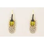Pendientes escarabajo esmaltado negro, amarillo to
