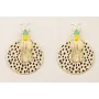 Pendientes insecto esmalte amarillo y verde, disco