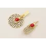 Pendientes escarabjo esmaltado rojo con piezas pie
