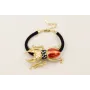 Pulsera cordón retorcido negro con escarabajo esma