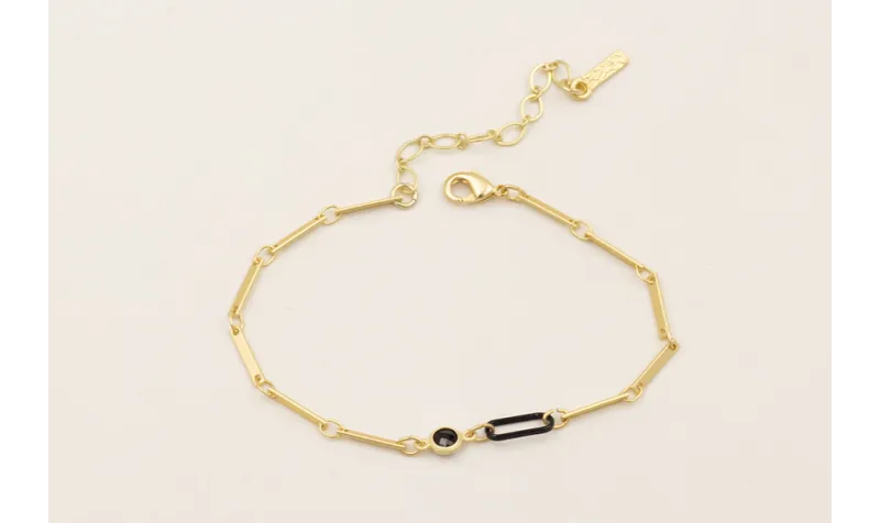 Pulsera cadena listones dorados mate, eslabón cade