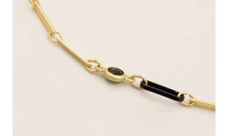 Pulsera cadena listones dorados mate, eslabón cade