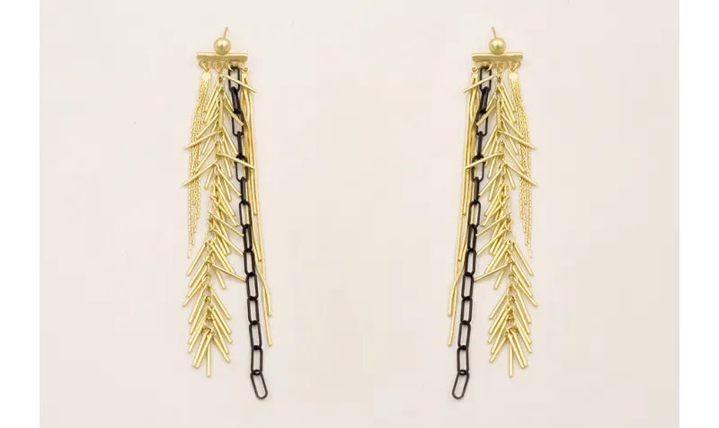 Pendientes con 4 anillas colgantes fleco distntas 